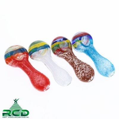 GLASS PIPE ASST. COLOR FLAT MOUTH GP2755 1CT